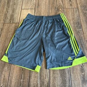 Adidas Men's Gray and Green Athletic Shorts Climalite Adult Medium Shorts